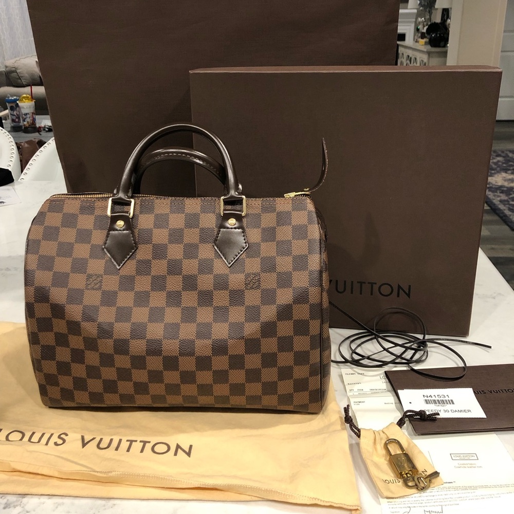 Authentic Louis Vuitton Speedy 30 Damier Ebene